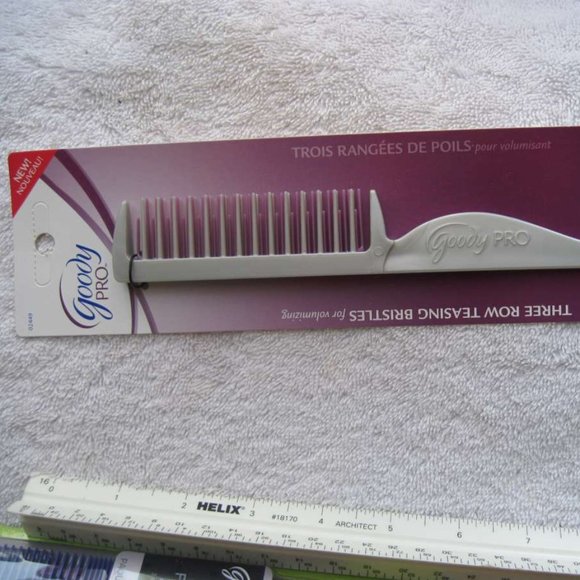 Goody Pro Volumized Hair Three Row Teasing Bristles Comb Tail Tease Smooth Salon - Picture 6 of 8